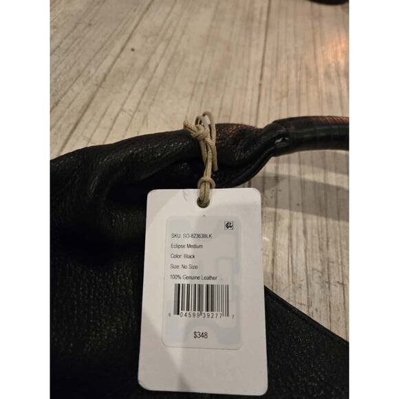 Hobo Eclipse Women’s Medium Black Leather Shoulder Bag w/Gold Wallet NWT Dustbag - Picture 8 of 16